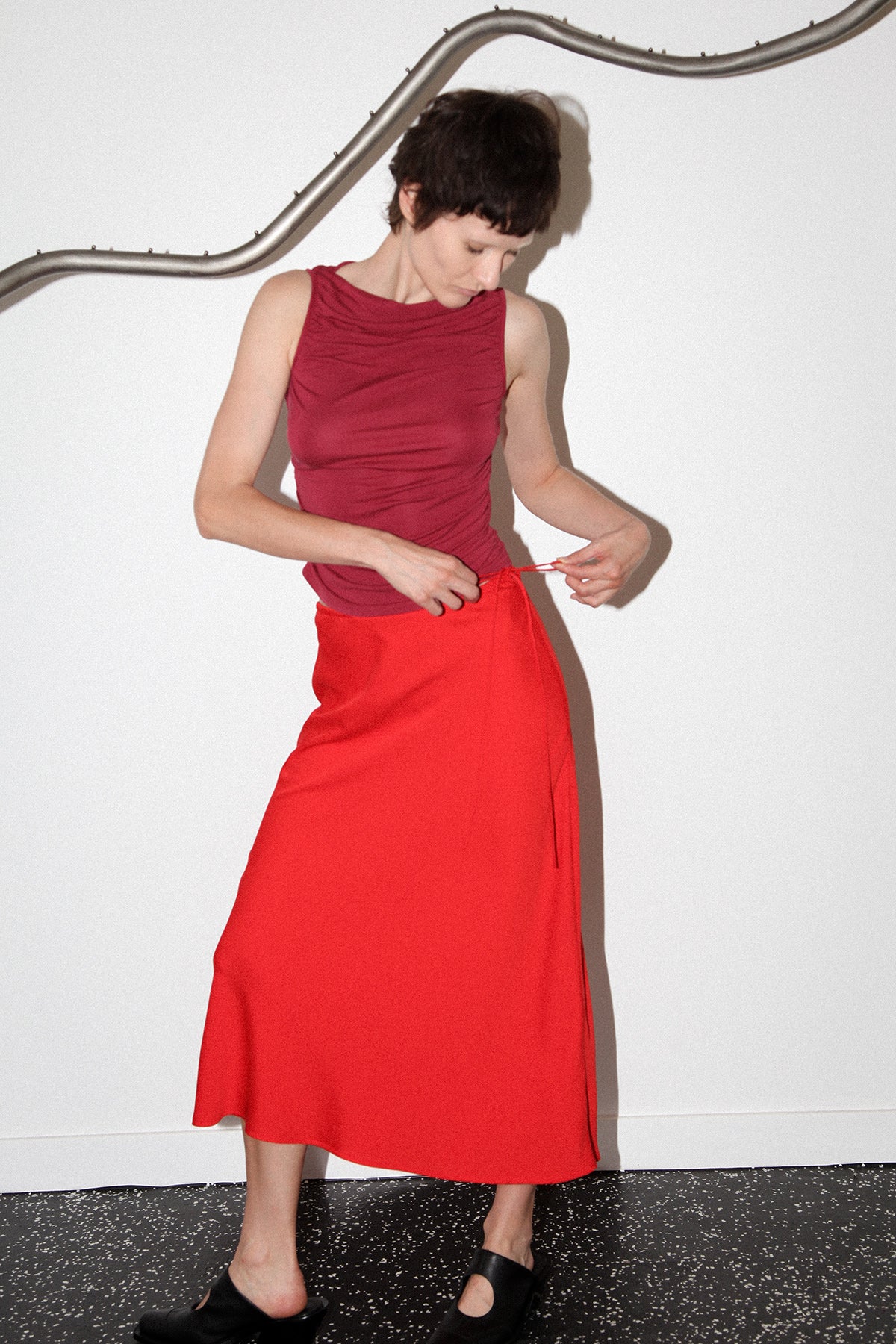 Studio 405 Slip Skirt in Cherry