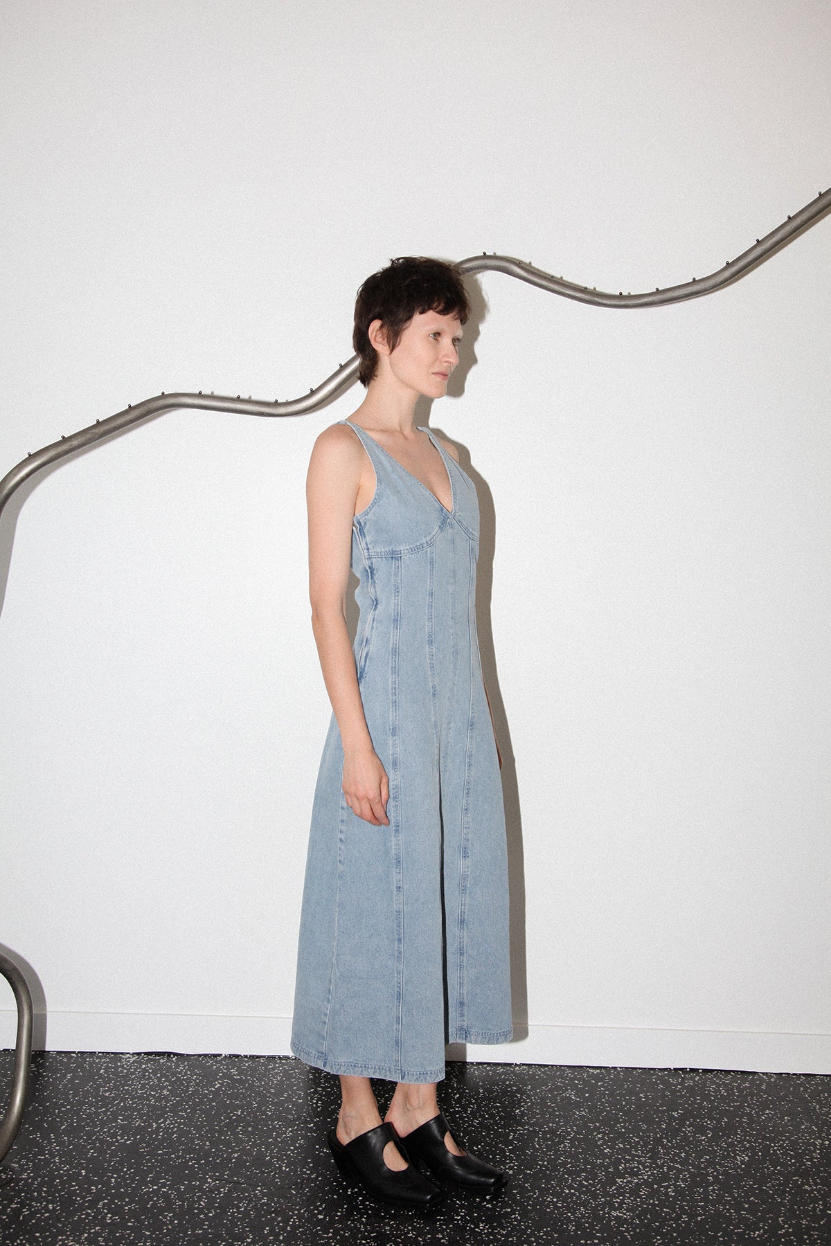 Studio 109 Paneled Denim Midi Dress