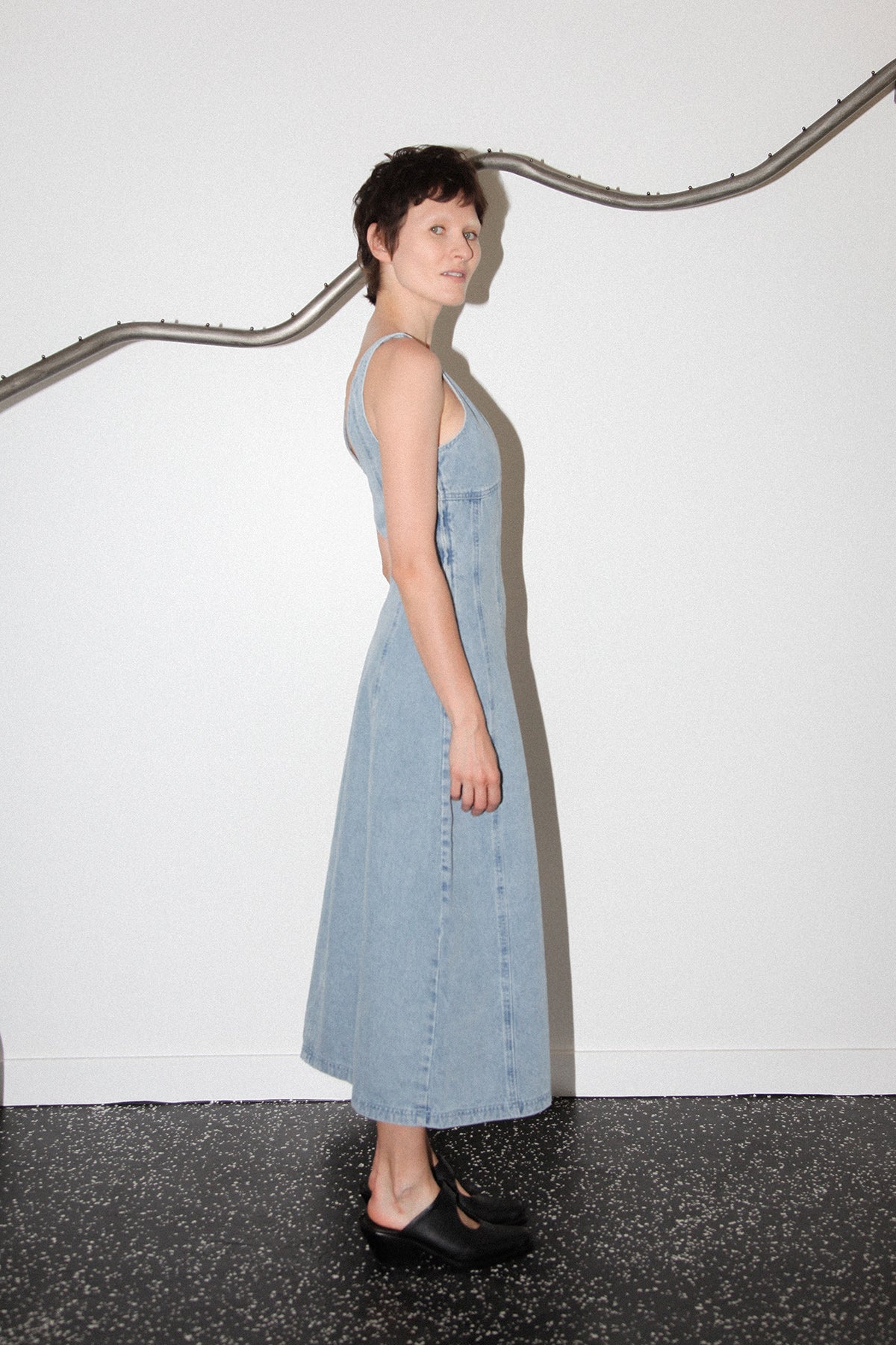 Studio 109 Paneled Denim Midi Dress