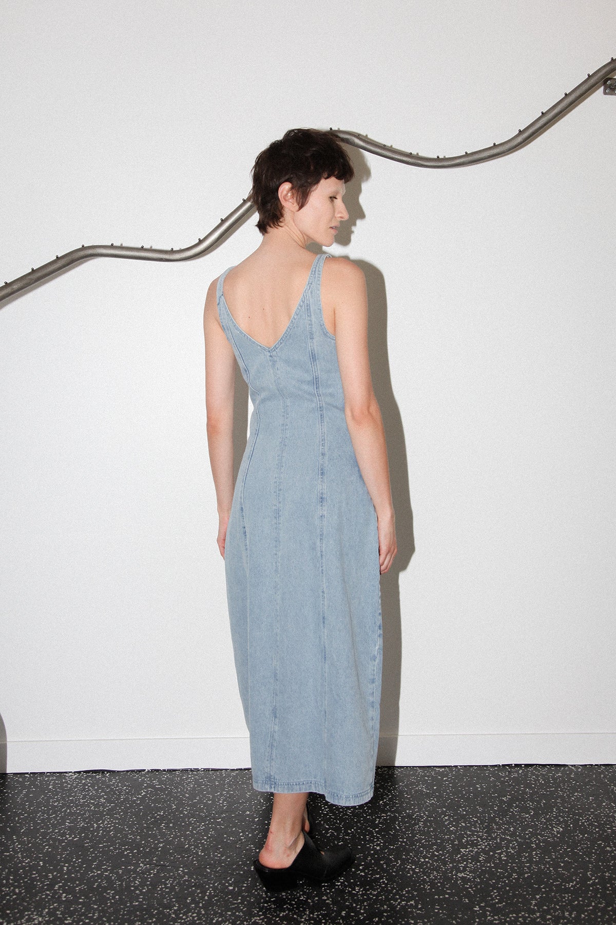 Studio 109 Paneled Denim Midi Dress