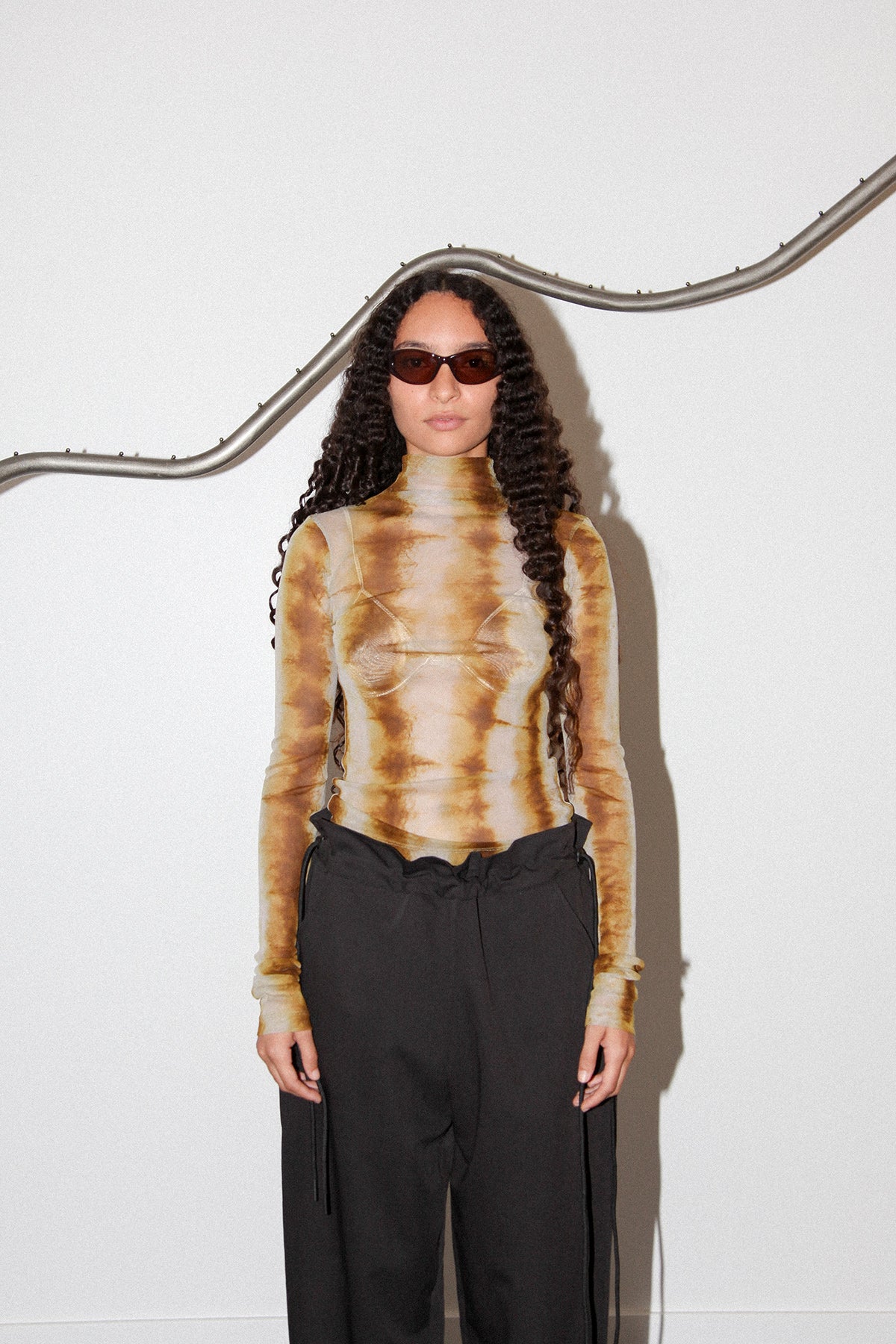 Split Turtleneck in Caterpillar