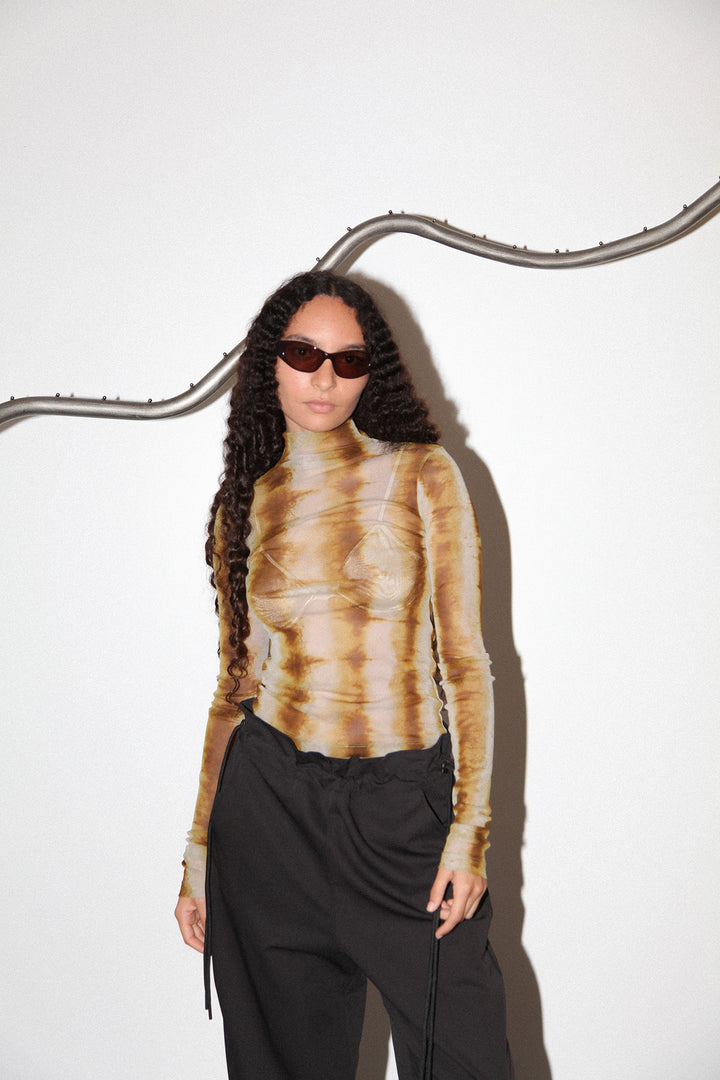 Split Turtleneck in Caterpillar