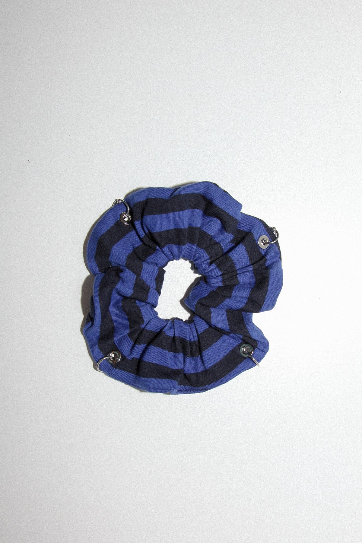 Pierced Scrunchie in Cobalt & Midnight Jersey