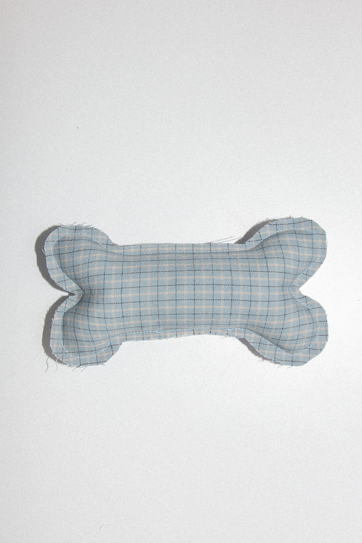 Bone Pet Toy in Blue Flannel