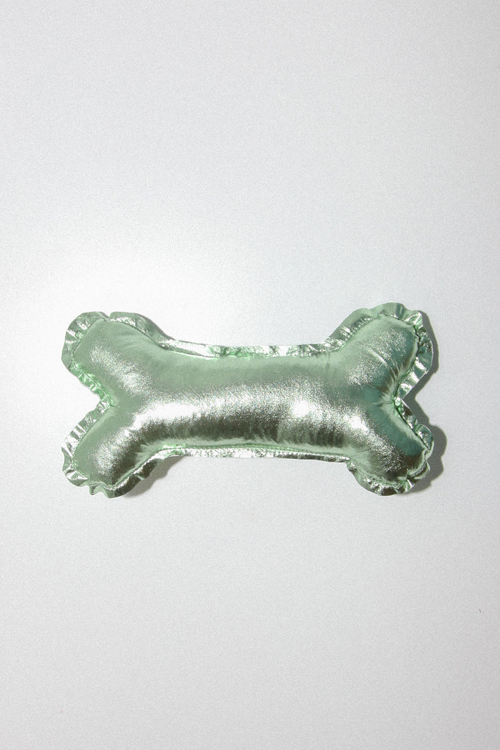 Bone Pet Toy in Green Foil