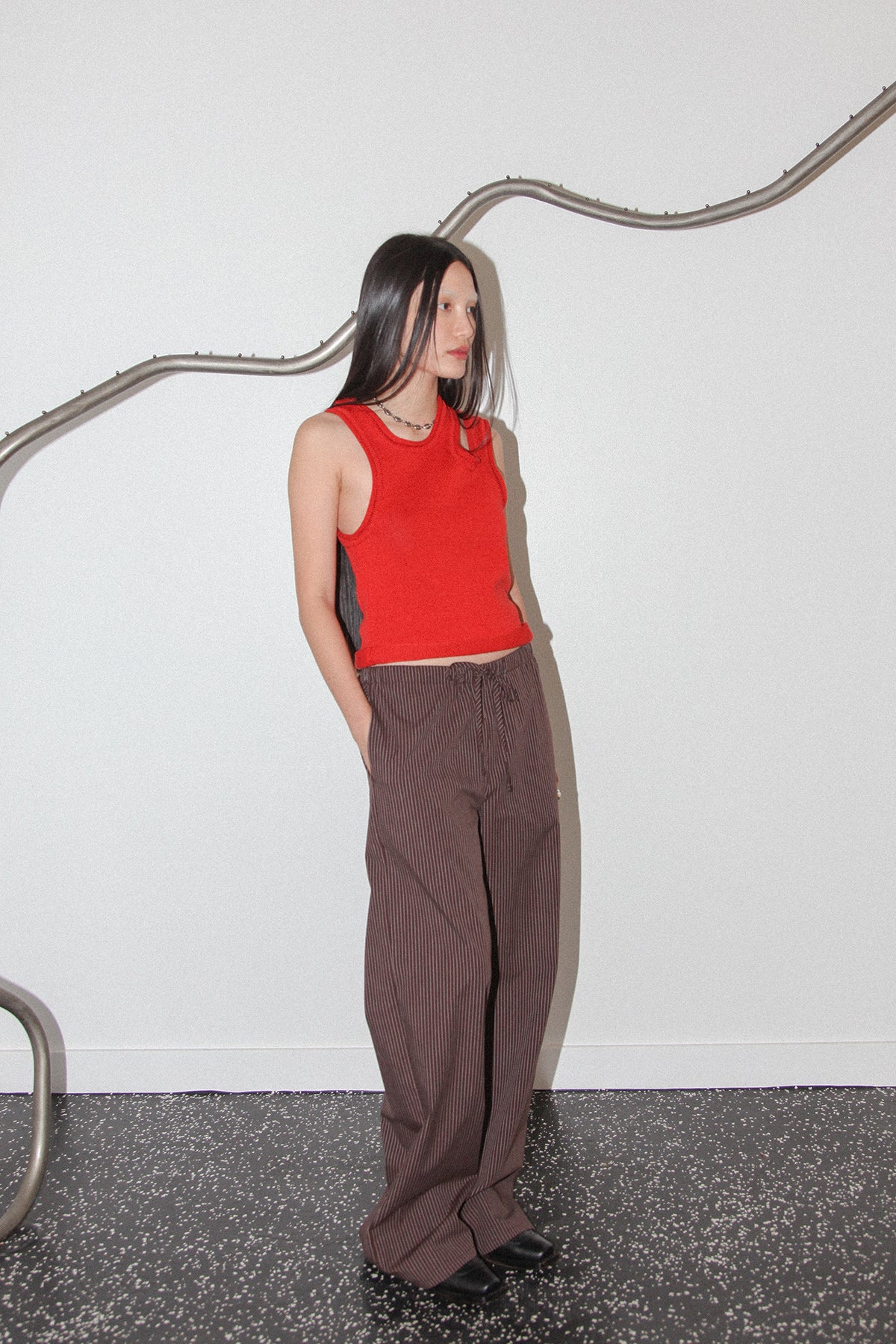 Studio 412 Striped Lounge Pant in Brown