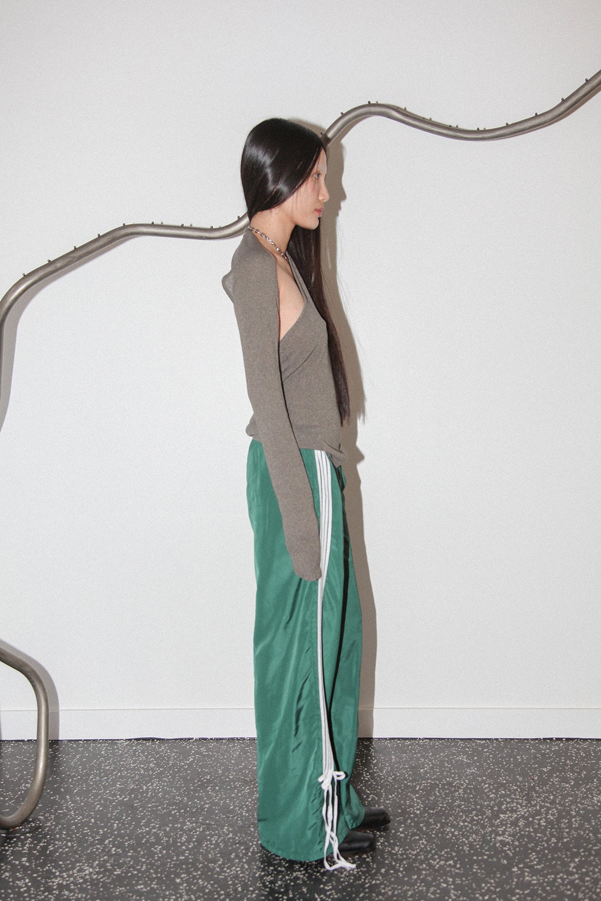 Studio 414 Bow Track Pant in Green