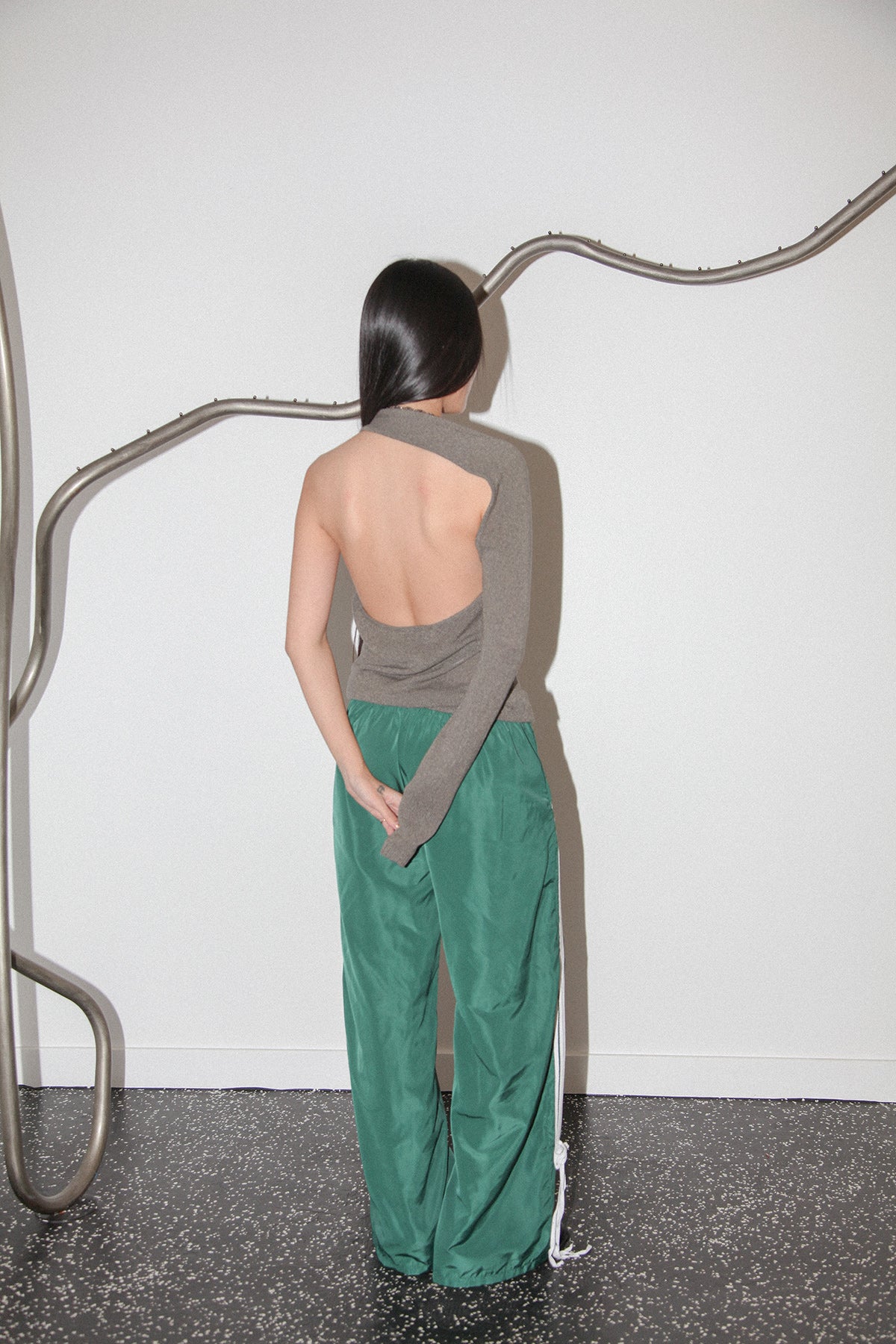 Studio 414 Bow Track Pant in Green