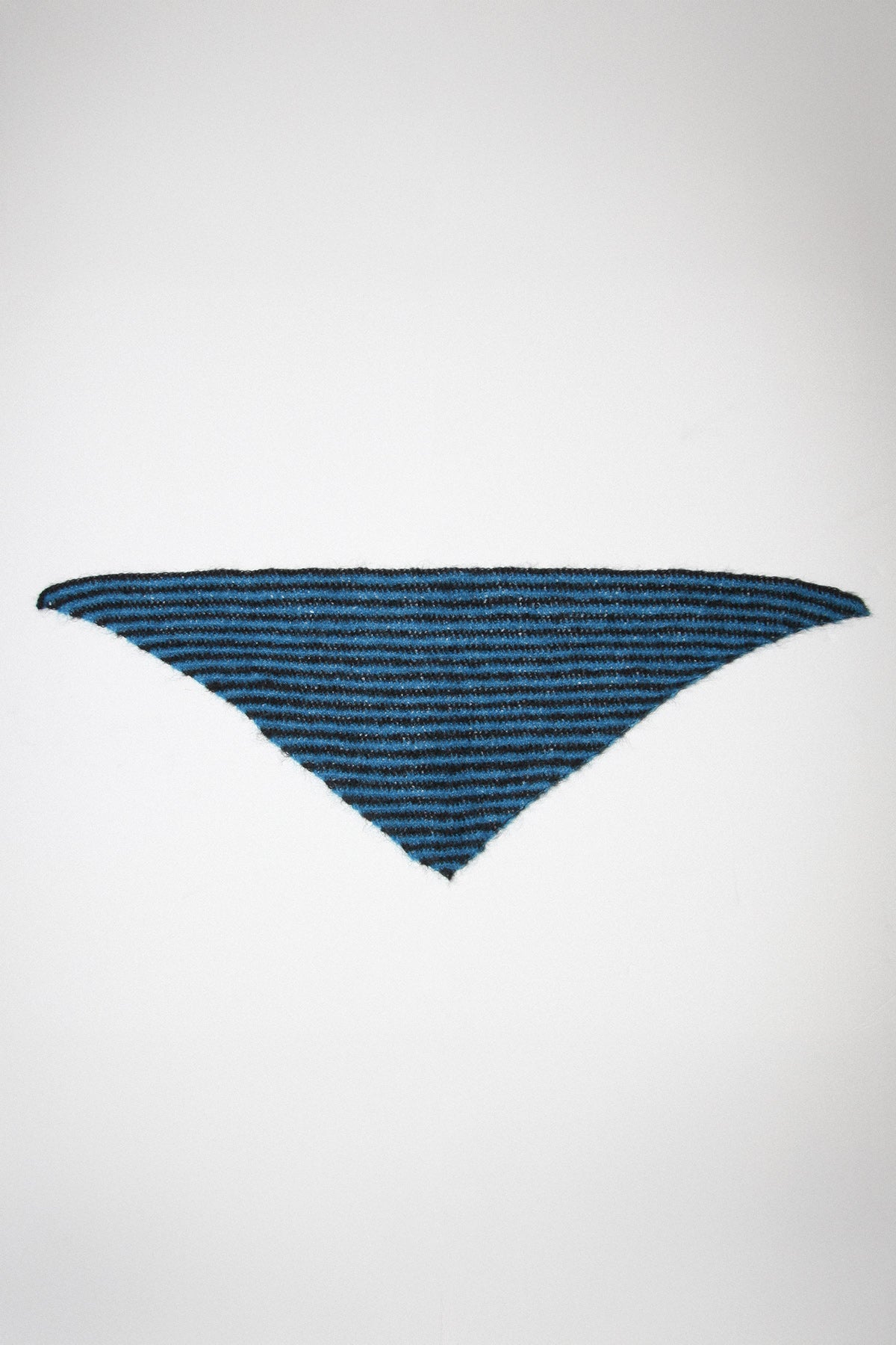 Funny Sad Stuff Crochet Kerchief in Cobalt & Black Stripe