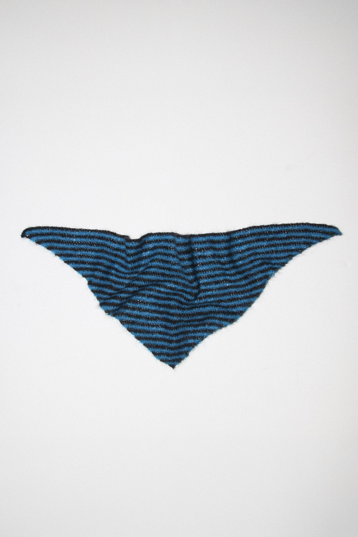 Funny Sad Stuff Crochet Kerchief in Cobalt & Black Stripe