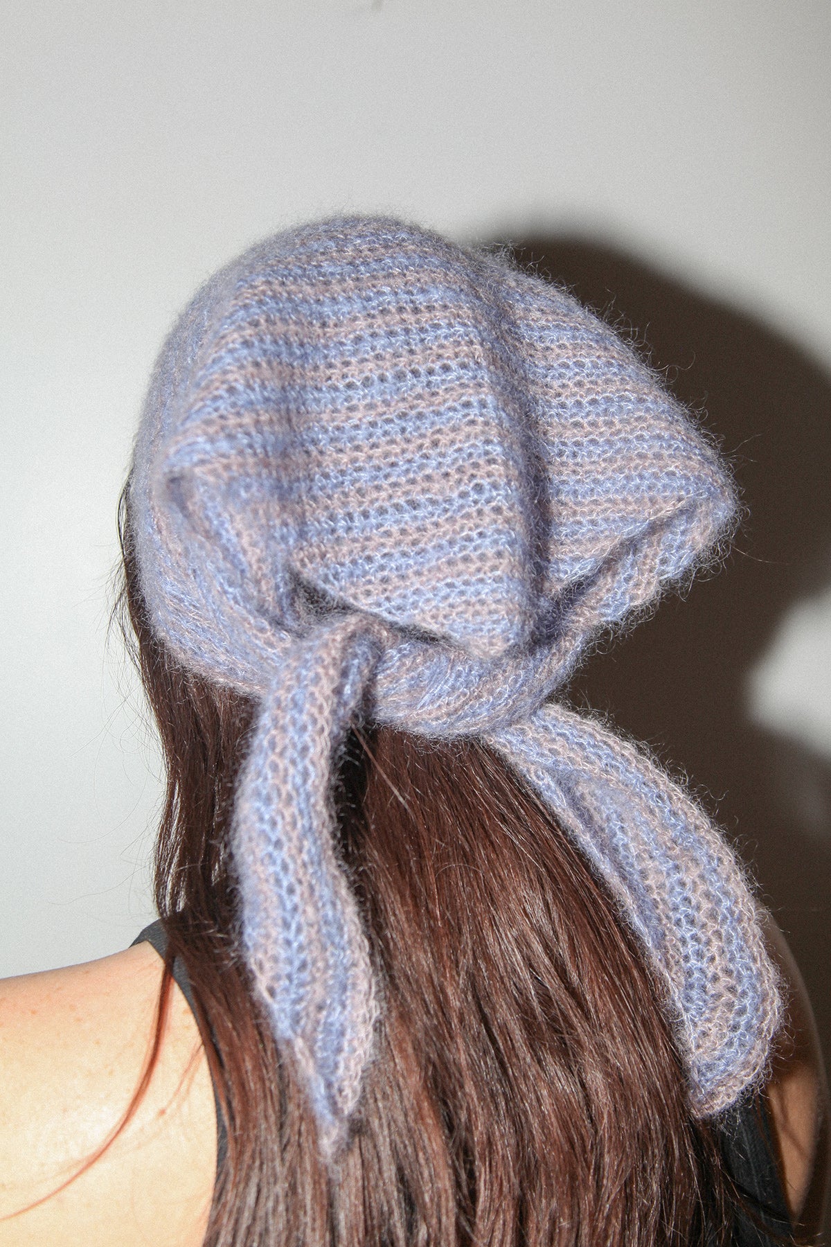 Funny Sad Stuff Crochet Kerchief in Striped Lavender