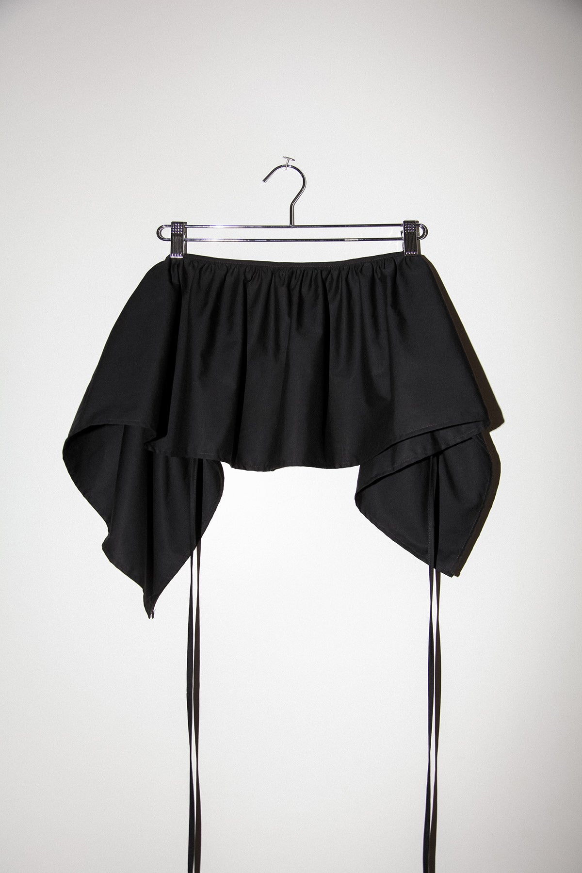 Peplum Apron in Black Poplin