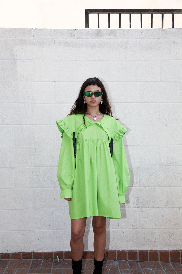 Mini Sailor Dress in Celery